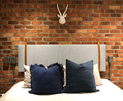 3/4 Quarter Headboard with Leather Straps