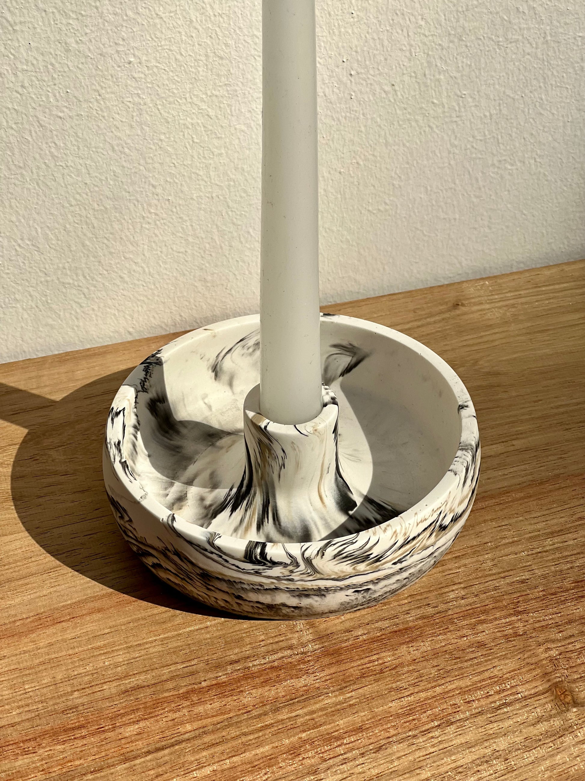 Large Candle Holder (Black and Beige)