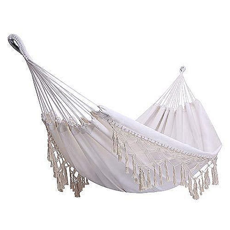 Bohemian Hammock with Macramé Trim