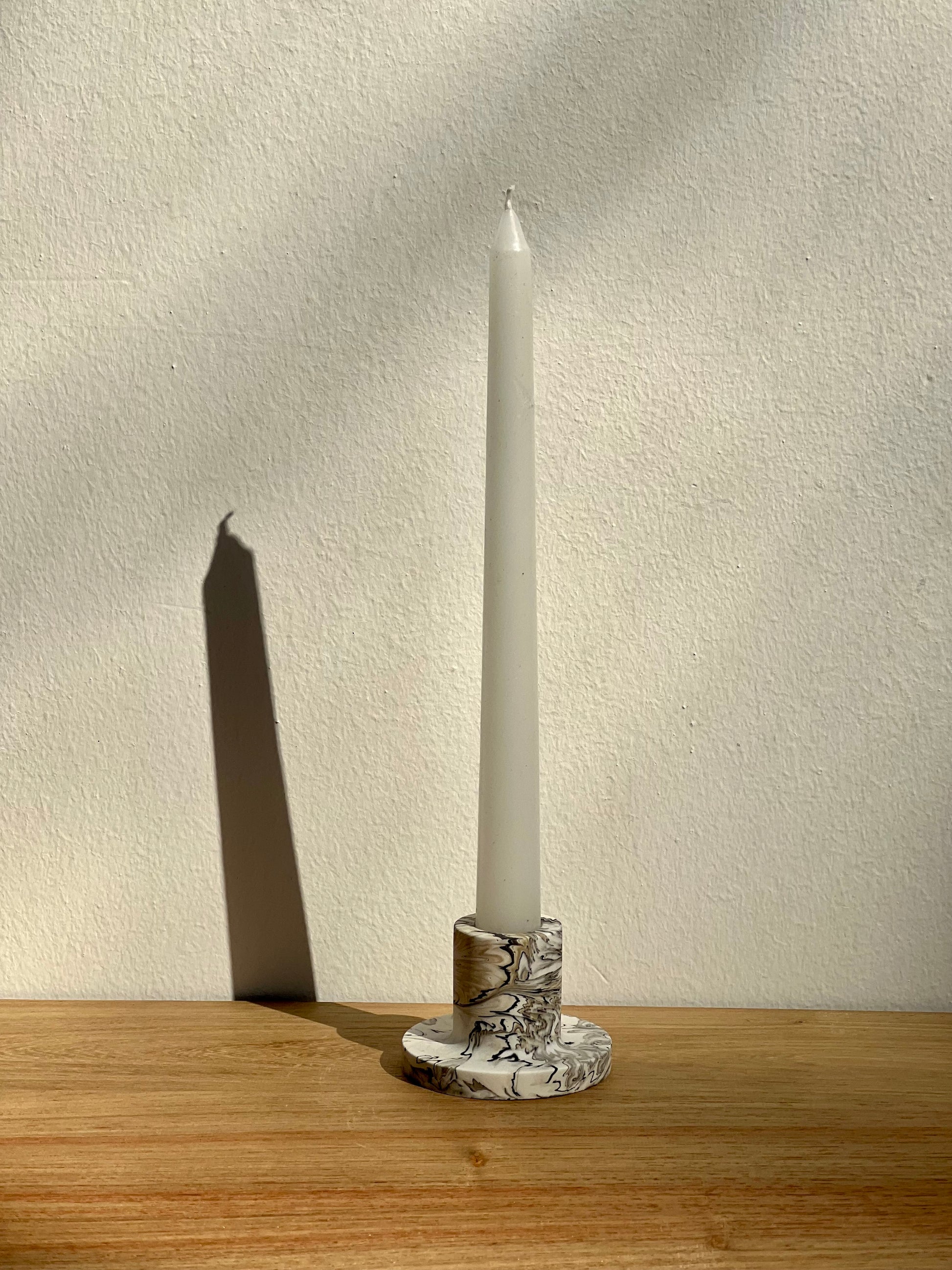 Small Candle Holder (Black and Beige)