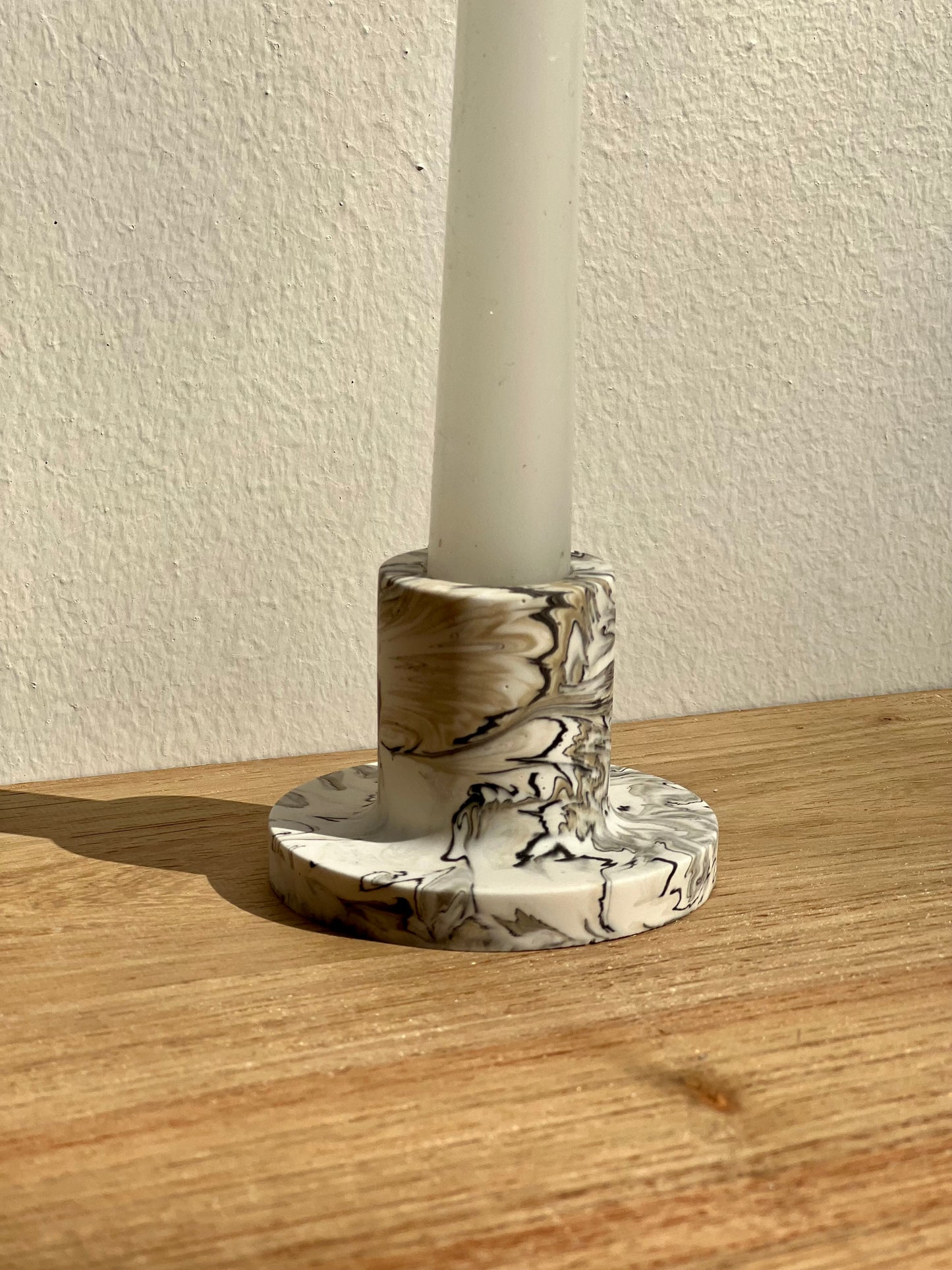 Small Candle Holder (Black and Beige)