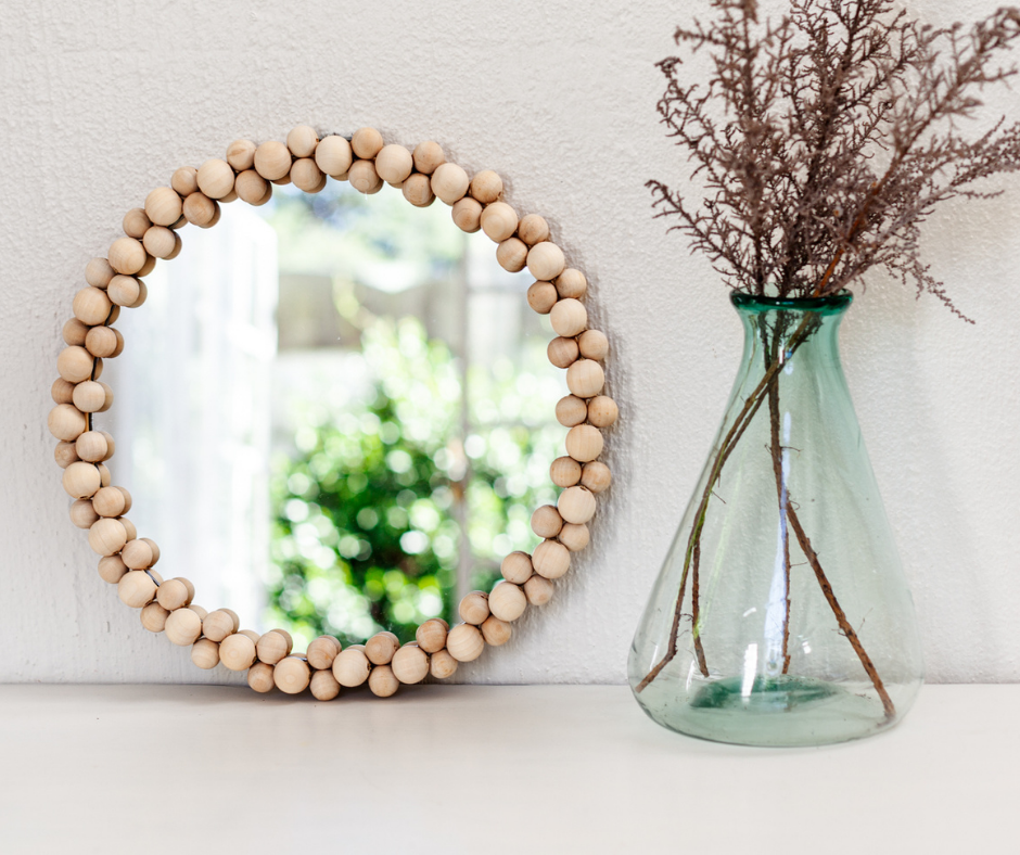 Round Beaded Mirror