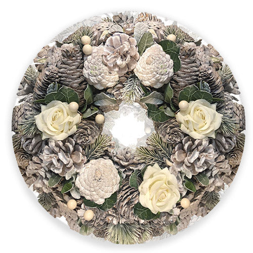 Green x Grey Wreath Paper Underplate (24 Sheets)