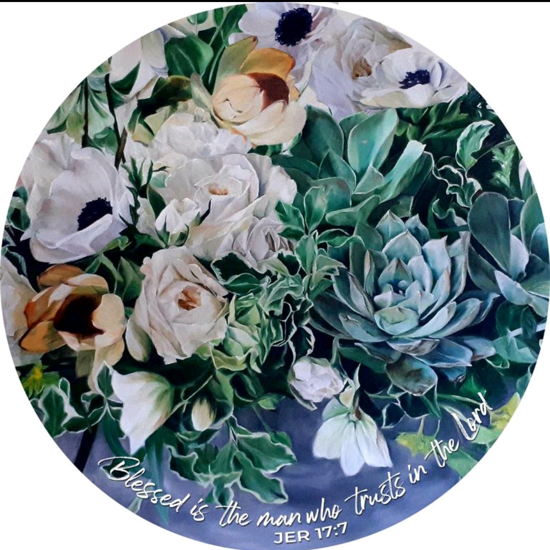 Roses & Succulents Ceramic Coaster