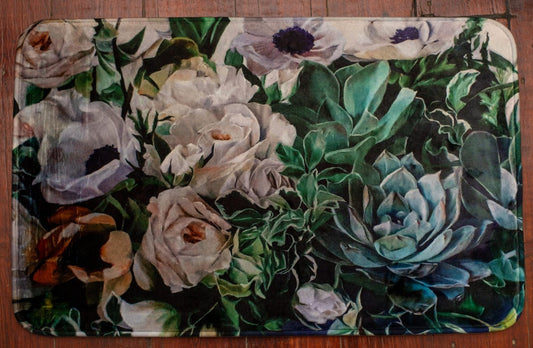 Succulents & Roses Bath Mat